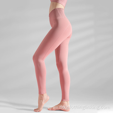 Elastisk yoga leggings med høy midje